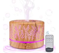 Diffuseur huiles essentielles 500ml d'aromathérapie humidificateur d'air | parfum Brume Froide arrêt Automatique sans Eau, Sans BPA, 4 minuteur brouillard & 7 LED lumière pour Chambre Spa Yoga Massage