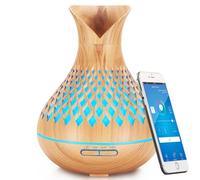 Diffuseur Huiles Essentielles Alexa WiFi, 400ml Humidificateur Diffuseur de Parfum Electrique, Prise en Charge de APP et Alexa Contrôle Vocal, 7 Couleurs Changeants, Créer des Horaires, sans BPA
