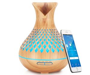 Diffuseur Huiles Essentielles Alexa WiFi, 400ml Humidificateur Diffuseur de Parfum Electrique, Prise en Charge de APP et Alexa Contrôle Vocal, 7 Couleurs Changeants, Créer des Horaires, sans BPA