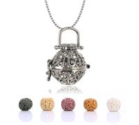 Diffuseur huiles essentielles, Cadeau original, Colliers Longs pour Femme pour Huiles Essentielles Pendentif Attrape rêves Plaqué Argent Diffuseur Bohème Cadeau D'anniversaire pour Vos Femmes