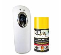 Diffuseur Insecticide Programmable Anti Moustiques, Mouches & Moucherons - Diffusion Automatique - Recharge 250 ml Parfum Fleur de Pyrèthre Naturel - Jusqu’à 20 m² - Protection Continue 2 Mois