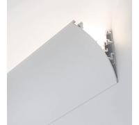 Diffuseur LED en aluminium - 6 m - Moulure de couronne pour éclairage indirect - Corniche de plafond pour cuisine et couloir - Décoration d'intérieur moderne