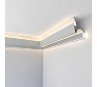Diffuseur LED incurvé pour éclairage indirect, moulure décorative facile à installer au plafond ou au mur, cache-goulotte pour ruban lumineux de 1 m (3,3 pi) pour la décoration du salon et d