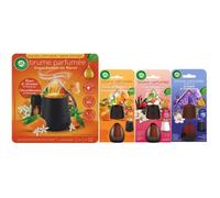 Diffuseur lumineux Fleur de Citronnier 20ml + 3 Recharges: Fleur de Citronnier + Vanille et Framboise + Lavande et Eucalyptus