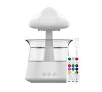 Diffuseur Nuage Avec Pluie,Diffuseur Humidificateur Goutte d'Eau LED, Goutte de pluie d’humidificateur de nuage, Veilleuse colorée de nuage de pluie à télécommande avec le câble de remplissage pour le