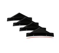 Diffuseur Pare Arrière Diffuseur Pare-choc Arrière Triangulaire Universel Aileron Requin Voiture Protecteur Becquet Décoration Lèvre Châssis Fiber Carbone 4 Pièces(Black curved)
