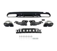 Diffuseur Pare-Chocs Arrière pour Benz Classe C W205 pour AMG C63 2015-2021 Kit Complet De Diffuseur Pare-Chocs Arrière Et D'échappement Noir