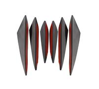 Diffuseur Pare-chocs Avant Ensemble De 4 Ou 6 Ailettes Pare Chocs Avant Universelles Diffuseurs Ailerons Spoilers Canards Jupes Avant Décoration Pour Tuning Auto(6PC Black)