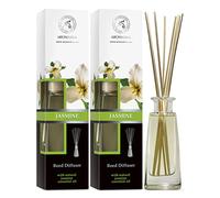 Diffuseur Parfum Set de Jasmin 2x100 ML - Fragrance Fraîche et de Longue Durée - Desodorisant Maison - Arôme Floral - Diffuseur avec Les Bâtons - Aromathérapie - Reed Diffuser Jasmine