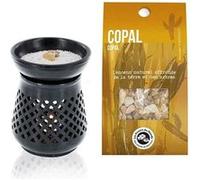 Diffuseur porte-encens en pierre noire + résine de Copal Noir G