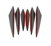 Diffuseur séparateur ailerons Canards ailes Coche corps autocollants Auto Delanteros bande décoration Voiture Aileron Latéraux Garniture(6Pcs black)