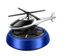 Diffuseur solaire de voiture avec fonction purificateur d'air rotative, stylisé comme ornement d'avion, offre un parfum naturel pour améliorer l'environnement du véhicule (bleu profond)