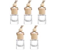 Diffuseur Suspendu de Voiture,5 PCS Diffuseur de Parfum Voiture Suspendu Réutilisable Flacon en Verre Transparent 5ml Désodorisant Auto Rechargeable pour Huiles Essentielles