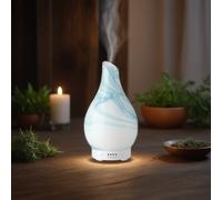 Zen’Arôme Diffuseur Huile Essentielle Yangtsé - Diffuseur Ultrasonique Aromathérapie à Froid - Diffuseur Électrique Humidificateur - Verrerie avec Motif Décoratif et Éclairage LED Personnalisable