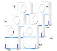 Diffuseur Ultrasons Anti-Nuisibles 6 Pièces, Plug-in, Blanc & Bleu, 98*58*58mm