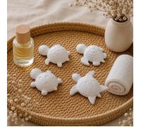 Diffuseurs de Parfum en Plâtre Céramique, Forme Tortue, Artisanal, 4 Pièces, Diffusion Naturelle Fabriqué en France - Couleur blanc