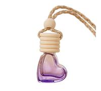 Diffuseurs D'huile De Voiture - Pendentif De Bouteille De Parfum En Verre En Forme De Cœur De 6 Ml, Ornement Suspendu D'aromathérapie Rechargeable Pour Rétroviseur, Diffuseur De Bouchon En Bois Anti-f