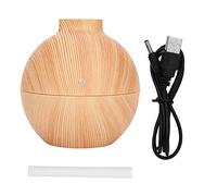 Diffuseurs D'Huiles Essentielles, Diffuseur D'Arômes, Humidificateur de Bureau USB LED à Air Mini, pour Chambre à Coucher, Bureau(Grain en Bois Clair)