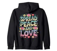 Diffusez Peace & Love Retro Lotus Flower Groovy Positive Vibes Sweat à Capuche