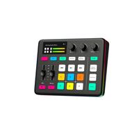 Diffusion En Direct Carte Son Quipment Podcast Jeu Mélangeur Audio Avec Ensemble De Microphone Dispositif Dj Pour L'Enregistrement Audio Streaming En Direct.Black Only Device.