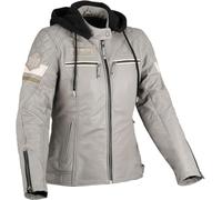 DIFI Jolene 2 Veste en cuir de moto pour femmes, hellgrau/schwarz, XL