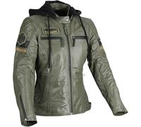 DIFI Jolene 2 Veste en cuir de moto pour femmes, noir-vert, taille S