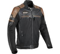 DIFI Memphis Blouson de moto en cuir / textile, noir-brun, taille 48 pour homme
