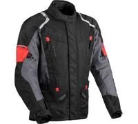 DIFI Navigator Aerotex Veste textile de moto imperméable, noir-rouge, taille 4XL pour homme