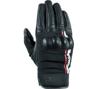 DIFI Reptile Gants de moto perforés, Noir/Blanc/Rouge, Taille M