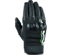 DIFI Reptile Gants de moto perforés, Noir/Blanc/Vert, Taille XL