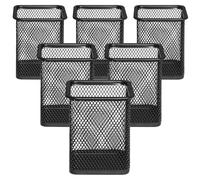 DIFIT 6 PCS Pot a Crayon en Métal, Pot Crayon Carré en Métal, Mesh Multifonction Pot à Crayon, Porte Stylo, Organisation du Bureau et de la Maison, Noir