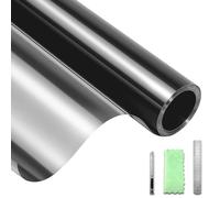 DIFIT Film Fenêtre Anti-Regard Film Miroir pour Fenêtre sans Tain Films Occultant Fenêtre Anti UV Protection Solaire Anti Chaleur Films Électrostatique Vitre Maisons, Bureaux（Noire-Argent，60x200cm）