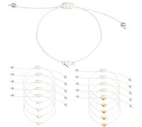 DIFLAX 10 Pièces Bracelets Soeur Coeur Bracelet d'Amitié Meilleur Corde Tressée Réglable Bijoux Sister Cadeaux pour Filles et Femmes pour Demoiselles d'honneur Enterrement de vie de Garçon (Or+Argent)