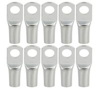 DIFLAX 10 Pièces Cosses Tubulaires 16mm² M6, Cosses Annulaires, Cosses à Sertir a Oeil à Anneau, Cosse Electrique Plate, Œillet en Cuivre Étamé Cosse à Sertir pour Voiture, Cosses Annulaires 16mm²