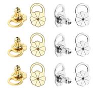 DIFLAX 12 Pièces Boucle d'oreille Supports Earring Backs Lifters pour Grands Clous d'oreilles Lourds Fermoirs de Boucles D'Oreilles pour Lobes d'oreilles Tombantes pour Femmes (Or+Argent)