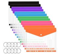 DIFLAX 12 Pièces Pochette Plastique A4 Transparente, Pochette Plastique A4 Perforée, Chemise Plastique A4 avec Rabat, Porte Vue, Perforées A4, Pochette Rangement pour l’École, le Bureau et la Maison