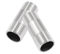 DIFLAX 2 Pièces 50MM 1/4" mâle × 1/4" mâle filetage BSP Acier inoxydable 304 Extender Nipple Cast Pipe Fittings, Raccord Male 1/4 Pouce, pour Eau, Huile et Gaz