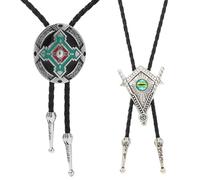 DIFLAX 2 Pièces Cravate, Cravate Œil qui voit tout, Croix Cravate, Accessoires Cowboy, Bolo Accessoires de Costume D'Halloween pour Homme Réglable Cravate Rodéos Occidentaux