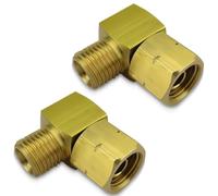 DIFLAX 2 Pièces Raccord à Gaz 1/4" Gauche 90° en Laiton, Raccords de Gaz 1/4" Gauche 90° - Raccord d'angle en laiton - Pour camping, camping-car, caravane - Raccordement de Bouteilles de Gaz