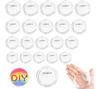 DIFLAX 20 Pièces Badge Personnalisé, Badge DIY, Pins Personnalisable, Badge Rond, Transparent Acrylique, Sans Machine à Badges, Épingle De Sûreté, Pour Image, Photo, Vêtements, École(25/37/44/58 mm)