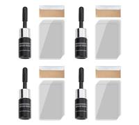 DIFLAX 4 Pièces Kit Reparation Pare Brise,Outil Réparation Pare-Brise,Liquide Réparation Verre,Kit Réparation Verre,Kit de Réparation de Verre Fissuré Automatique,pour Craquelures, Bulls-Eye,Noir