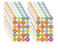 DIFLAX 480 Pièces Gommettes Récompense "Well Done" Étoiles, 1.75cm, Couleurs, pour Enseignants et Enfants