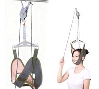 DIFLAX Appareil de Traction Cervicale à Double Cliquet, Traction du Cou, Appareil de Traction du Cou, Hamac de Cou Cervical, pour Soulagement de la Douleur Cervicale
