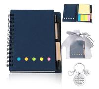 DIFLAX Cadeau de Remerciement Composé d'un Bloc à Spirale d'un Stylo à Bille Rétractable d'un Porte-Clés et d'un Sac en Gaze Idéal Comme Cadeau d'adieu Pour Enseignants Camarades ollègues Amis