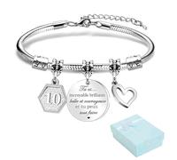 DIFLAX Cadeaux d'Anniversaire pour Femmes et Filles Bracelet 10ème, Bracelet porte-bonheur en forme de trèfle à quatre feuilles, Cadeaux d'Anniversaire pour Fille Sœur Amie Adolescente Filles