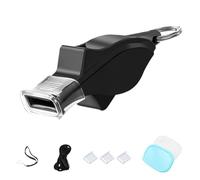 DIFLAX Ensemble de Sifflet Arbitrel, Sifflets en Plastique, avec 2 Lanière de Clé, 3 Dents de protection du sifflet, Sifflet pour Le Football, Scolaire, Entraînement, Urgence de Survie