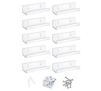 DIFLAX Etagere Murale Porte Vinyle 10 Pièces, Support Vinyle Mural Transparent, Pour Rangement Vinyle, Cd, Photo, Collection, Déco Maison