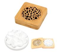 DIFLAX Huile Essentielle Diffuseur, Diffuseur Ceramique Huiles Essentielles, Diffuseur d Huile Essentielle, Galet Diffuseur Huile Essentielle, Boîte à Parfum en Bois, Plâtre pour Bureau, Salon