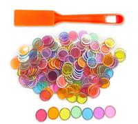 DIFLAX Kit De Bingo Magnétique, Bâtons De Bingo Magnétiques, 100 Jetons Loto, Jetons Loto Magnetique, Jeux Éducatifs Et Accessoires De Rangement Pratiques pour Les Enfants(Ensemble Orange)