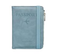 DIFLAX Protege Passeport, Pochette Passeport Voyage Blocage, RFID Porte Passeport, Porte-Documents de Voyage pour Homme et Femme étui pour Carte D'identité, Cartes de Crédit (Bleu)